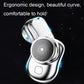 Electric mini shaver with round mesh head and glowing indicator, silver