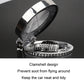 Chrome car ashtray with open clamshell lid and ridged inner tray