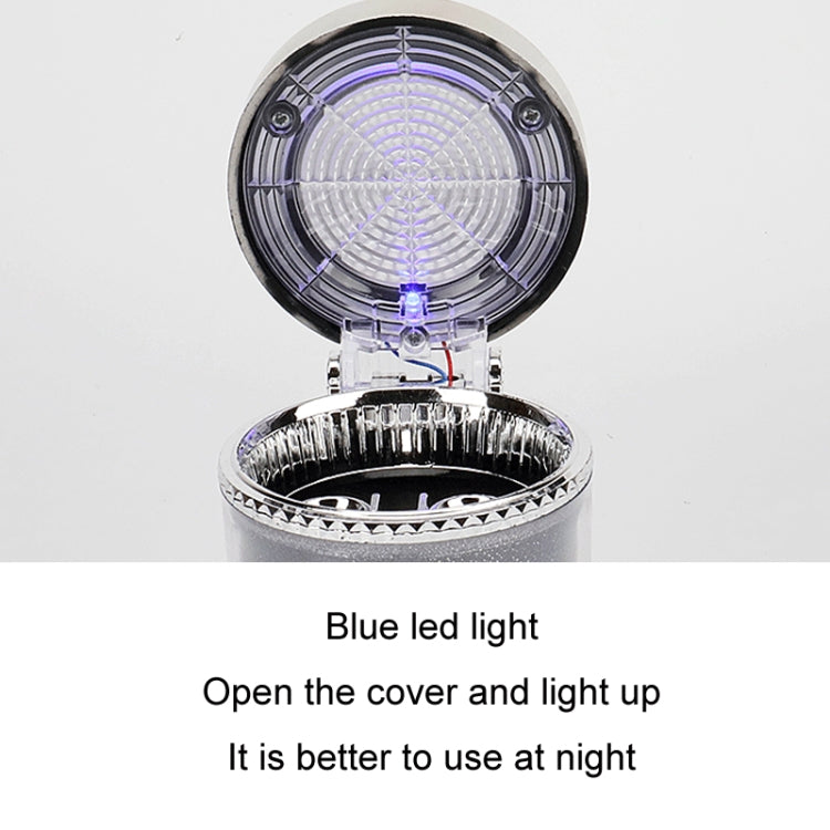 Car LED ashtray with blue light under open cover
