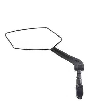 Mountain bike flat rearview mirror with reflective glass, single right, black mount