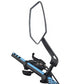 Mountain bike rearview mirror with reflective glass and clamp mount, black