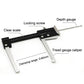 Tire tread gauge caliper with clear scale, depth gauge arm, and locking screw