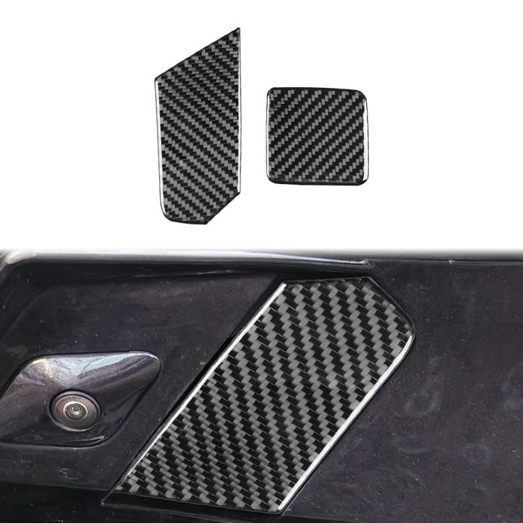 Carbon fiber weave trailer hook cover stickers (2-pack), square and panel shapes