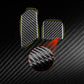 Carbon fiber weave trailer hook cover stickers (2-pack) with rounded-corner square panel