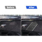 Carbon fiber weave trailer hook cover stickers applied on rear panel, dark gray