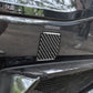 Carbon fiber weave trailer hook cover sticker, dark gray square with rounded corners