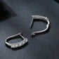 Sterling silver moissanite U-shaped earrings with ornate detailing