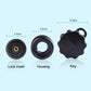 Anti-theft knob lock set with key, lock insert, and housing pieces, black