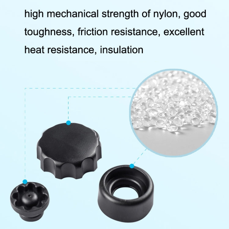Anti-theft knob lock parts set with molded black housing and insert, textured