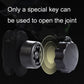 Anti-theft knob lock with key access, black housing on dark mount