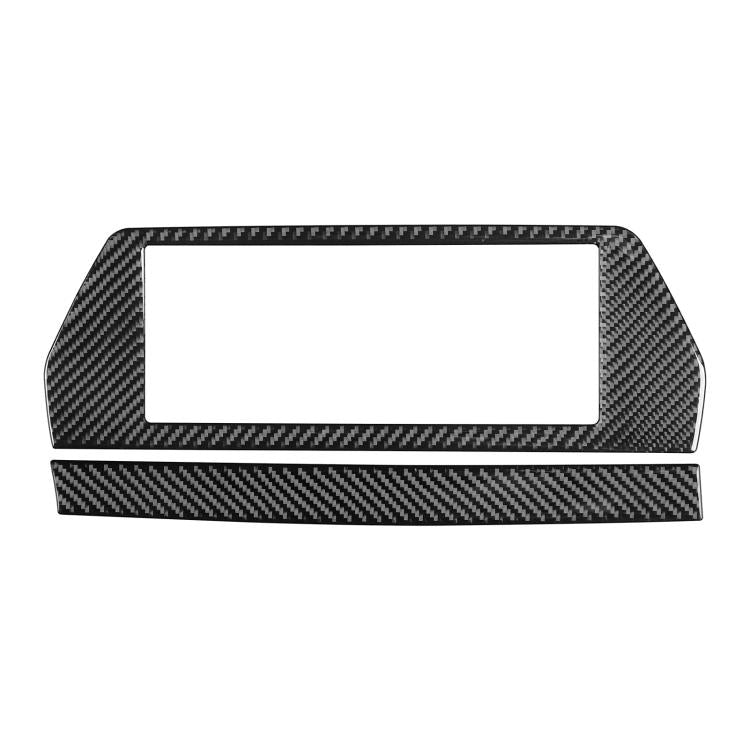 Black carbon-fiber style navigation screen frame sticker set, LHD, 2-piece