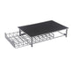 3-row coffee capsule drawer organizer with black top tray and silver wire storage rack