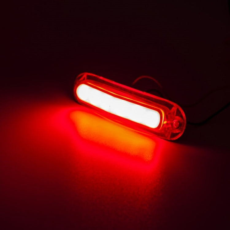 Red LED side marker light with white light strip, clear lens, two-wire lead