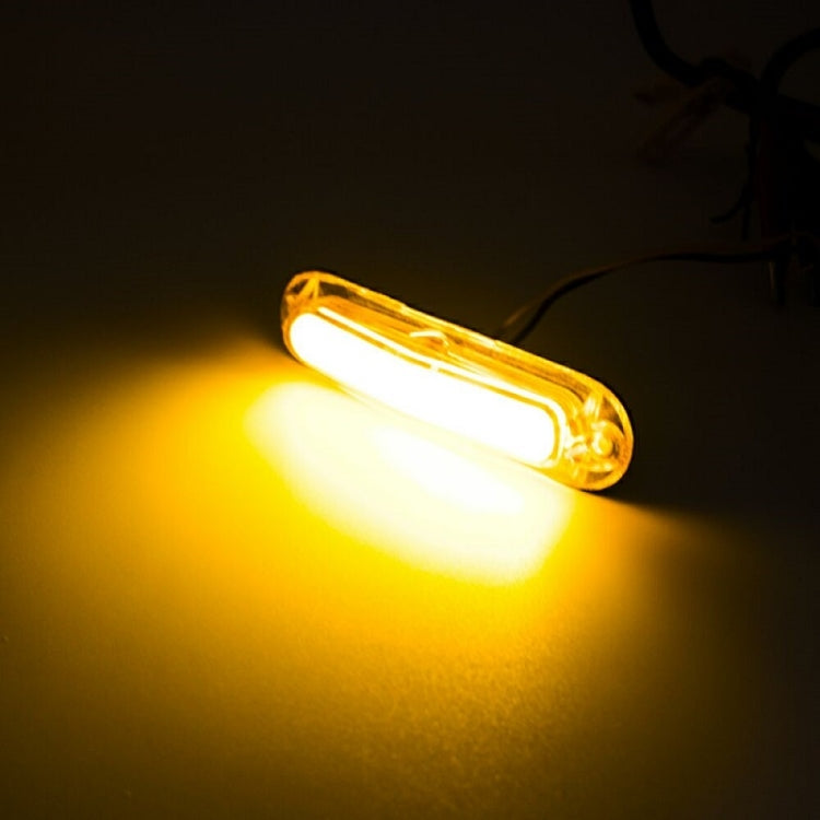 Amber/yellow LED side marker light with white light strip, clear lens, two-wire lead