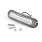 Clear-lens LED side marker light with two mounting screws and wire leads