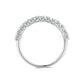 Sterling silver moissanite ring with row-set stones along the top band