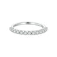 Silver ring band with row of small round stones set across the top edge