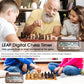 Wood-grain digital chess timer with red bar and dual 5:2000 time displays