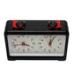 Black chess timer top with two round buttons and red switch tabs