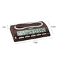 LEAP chess/go timer clock, dark brown body with curved top and dual front LCD screens