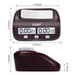 Burgundy digital chess and Go timer with dual LCD displays and three front buttons