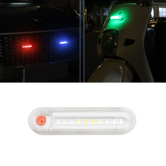 Blue and red LED strobe warning light bar with clear housing
