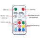 Vibration warning light remote control with ON/OFF, mode selection, and color controls
