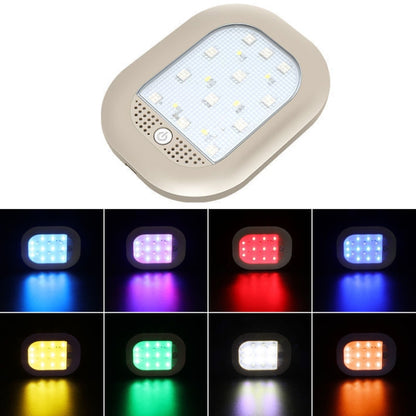 Beige magnetic LED reading light with bright square panel and power button