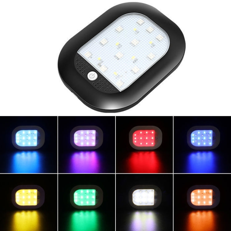 Black magnetic LED reading light with bright square LED panel and power button