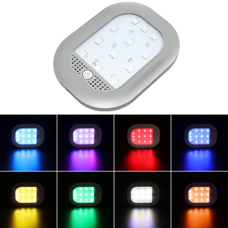 Gray magnetic LED reading light with bright square LED panel and power button