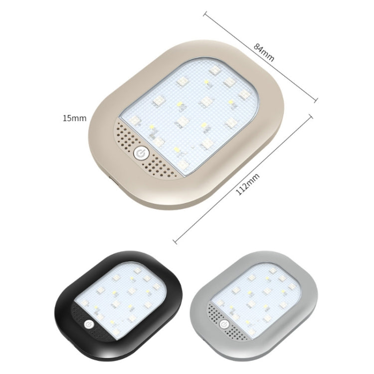 Beige and gray magnetic LED reading lights with compact rectangular housing