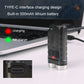 Black mini keychain flashlight with USB Type-C charging port and indicator lights