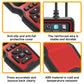Red OBD2 scanner with anti-slip keypad and reinforced cable cover