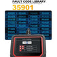 OBD2 scanner screen showing DTC lookup menu and fault code library
