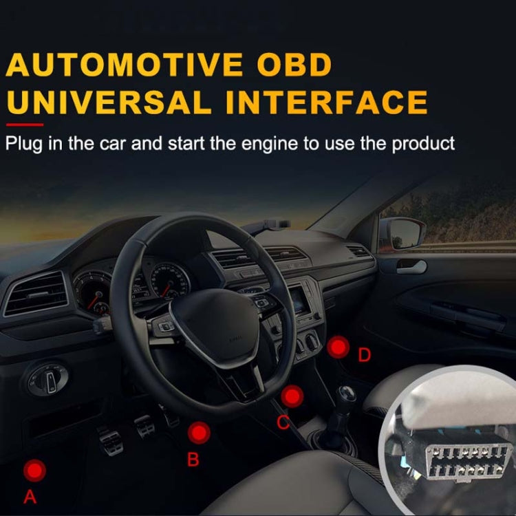 OBD2 car diagnostic tool plugged into dashboard connector for engine check