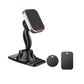 Red-accent magnetic car phone holder with textured grip and adjustable base