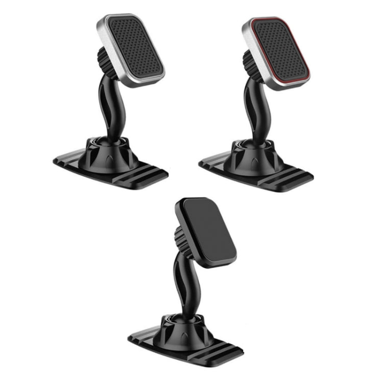Set of three magnetic car phone holders with textured pads and base stands