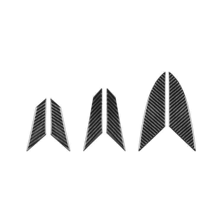 Carbon fiber-pattern air vent trim stickers, leaf-shaped pieces (set of six)
