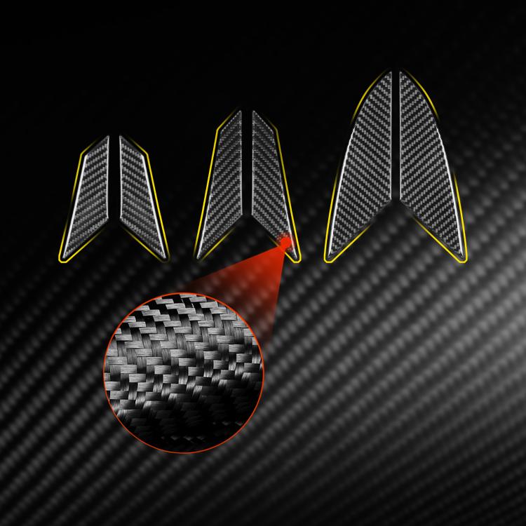 Carbon fiber-pattern air vent trim stickers with woven texture, three leaf pieces