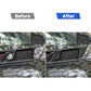 Carbon fiber-pattern air vent trim stickers on front grille, covering vent openings