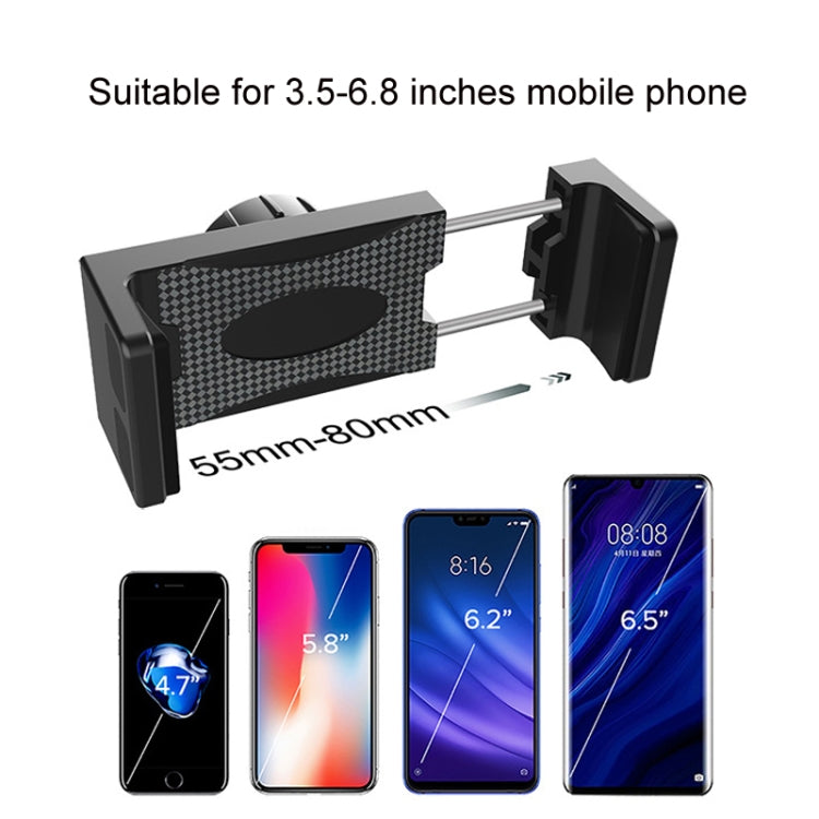 Universal car phone holder for 3.5–6.8 inch phones with adjustable side clamp
