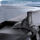 Car dashboard phone holder with soft silicone pads and textured cradle