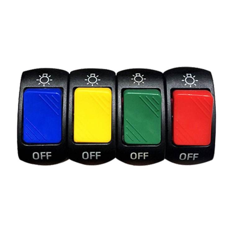 Set of four double-flash warning switches with OFF labels and colored rockers