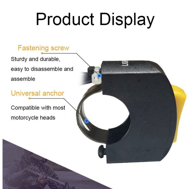 Black warning light switch with universal anchor and fastening screw
