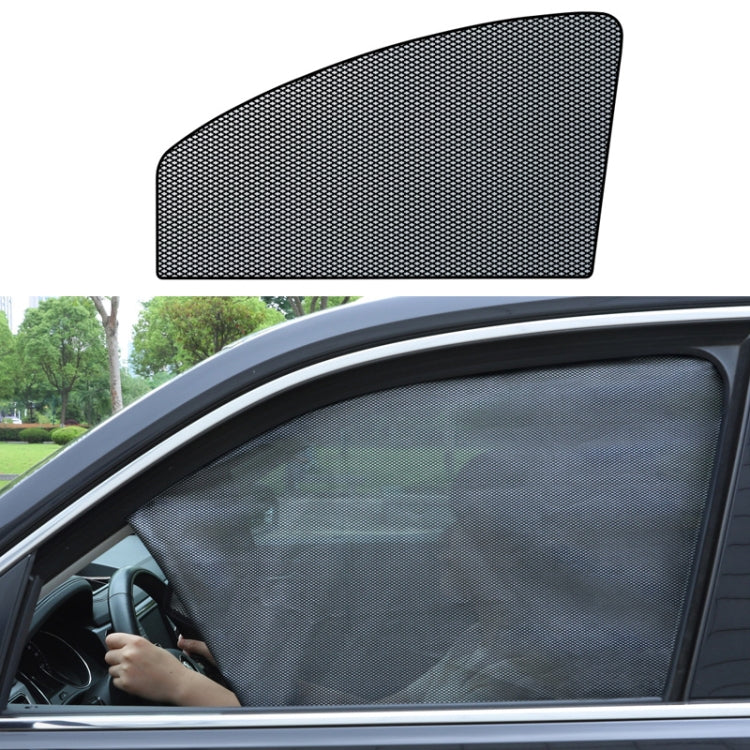 Car window magnetic sunshade mesh screen, dark gray with rounded corners