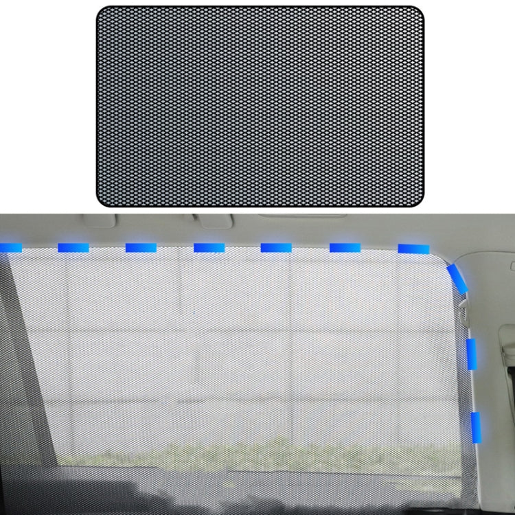 Car rear side window magnetic sunshade mesh panel with blue magnetic dots