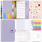 A6 loose-leaf cash budget binder notebook, taro purple PU leather cover with rings