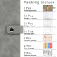 Gray PU leather A6 binder cover detail with snap button and stitched edge