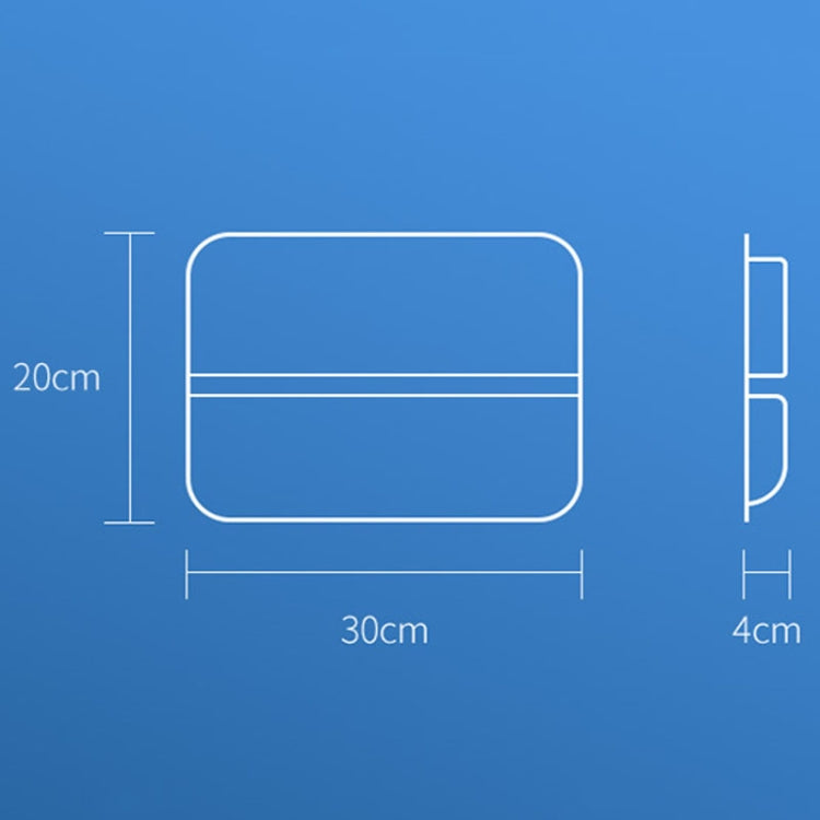 Black car storage bag size diagram with top opening and side depth
