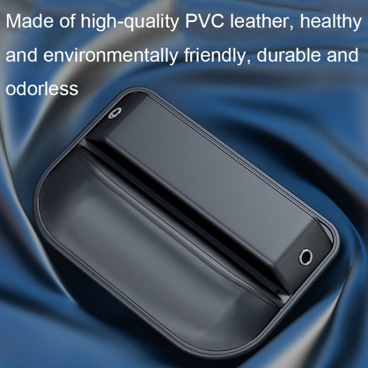 Black car storage bag with stitched edges and top divider pocket
